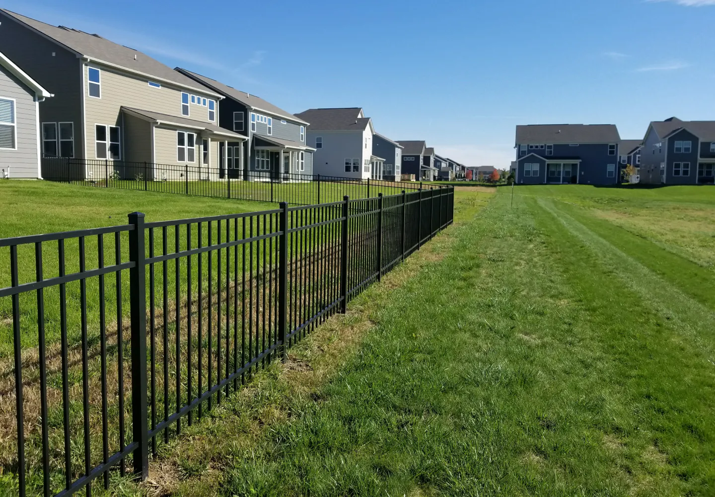 Black metal fence installed Indianapolis IN