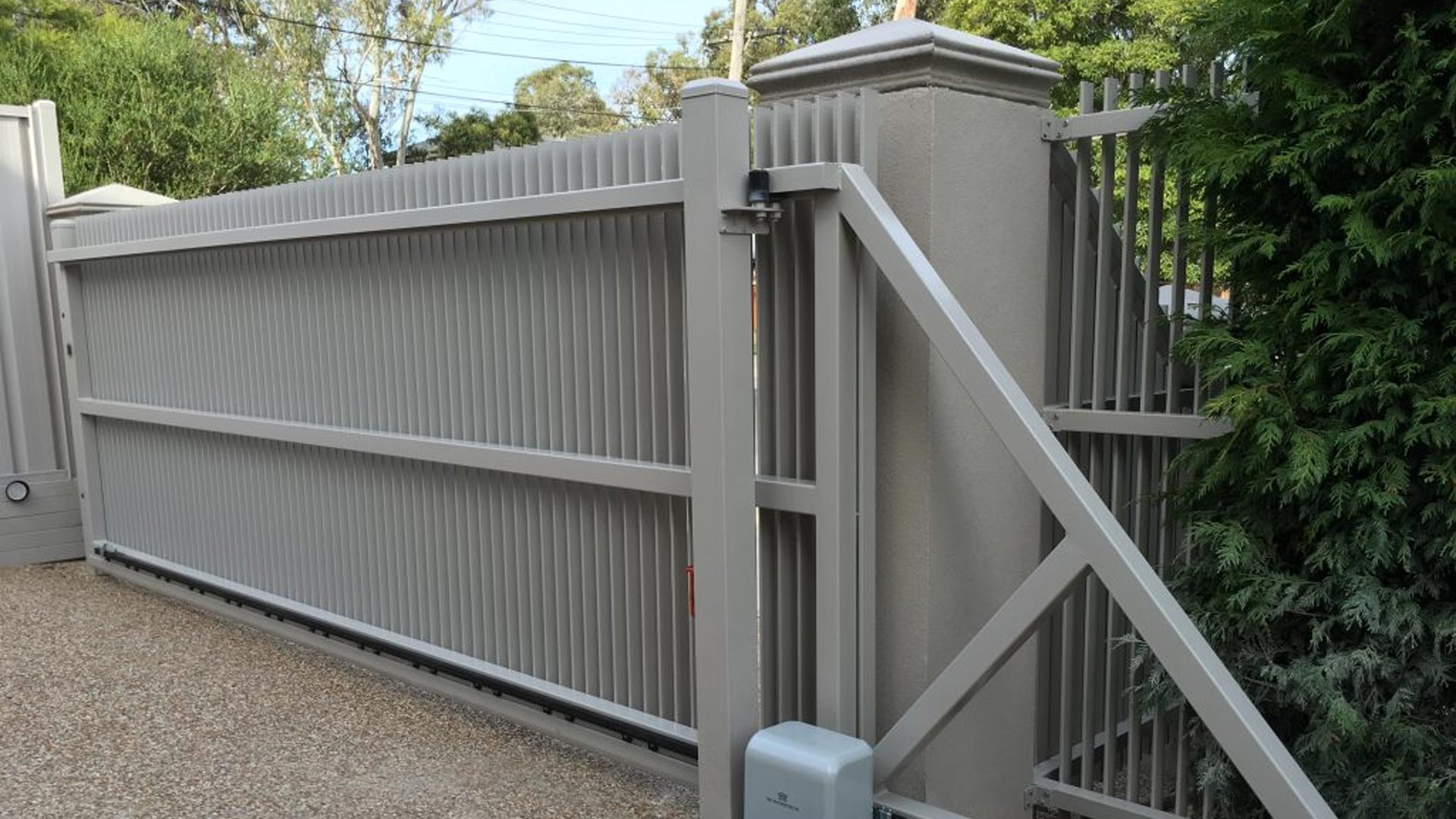 cantilever gate installed at commercial property entrance indianapolis in